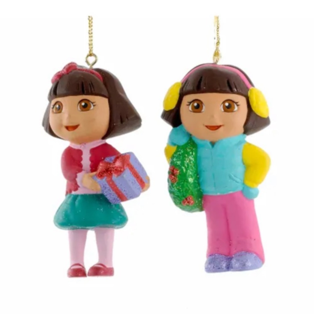 Dora The Explorer Christmas Ornaments Set of 2 Kurt Adler NEW IN BOX